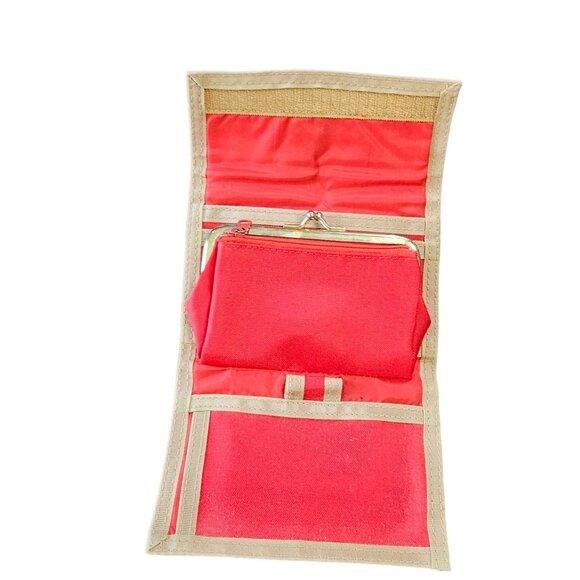Red Velcro Old School Wallett pockets change purse UNISEX - Picture 2 of 8